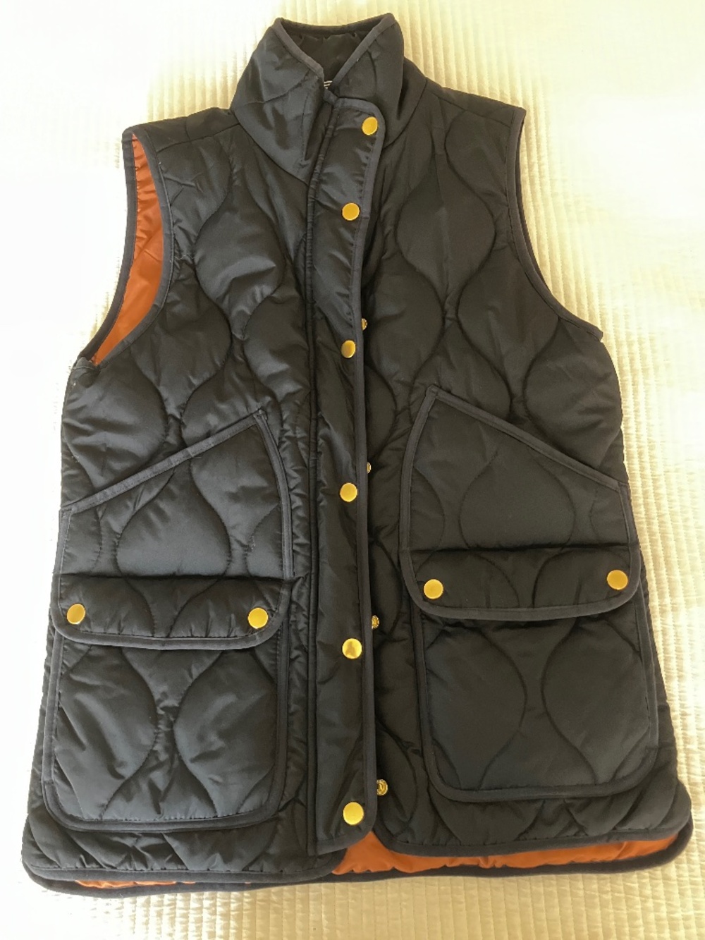 J.Crew pufferered vest, primaloft, XS